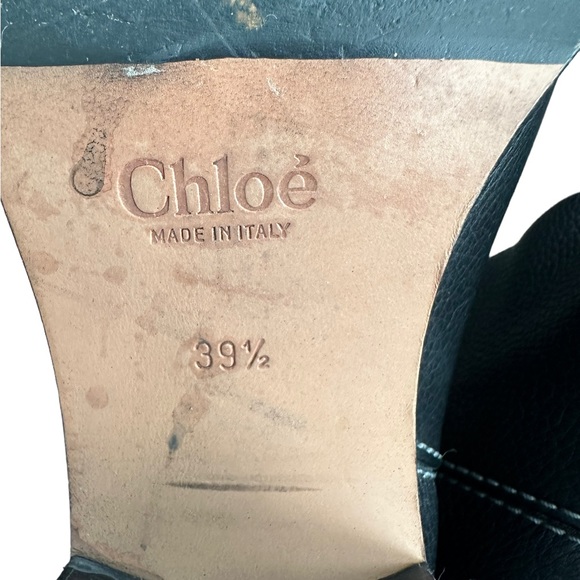 Chloe Pebbled Black Leather Boots - Picture 9 of 10